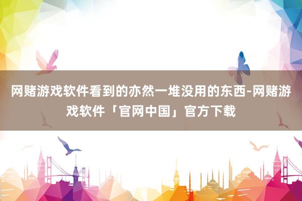 网赌游戏软件看到的亦然一堆没用的东西-网赌游戏软件「官网中国」官方下载