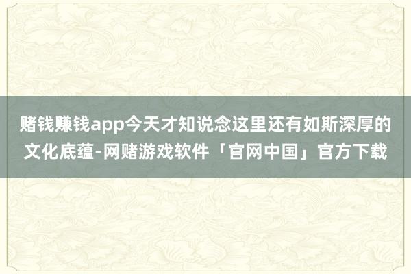 赌钱赚钱app今天才知说念这里还有如斯深厚的文化底蕴-网赌游戏软件「官网中国」官方下载