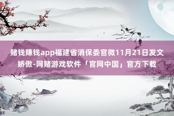 赌钱赚钱app福建省消保委官微11月21日发文娇傲-网赌游戏软件「官网中国」官方下载