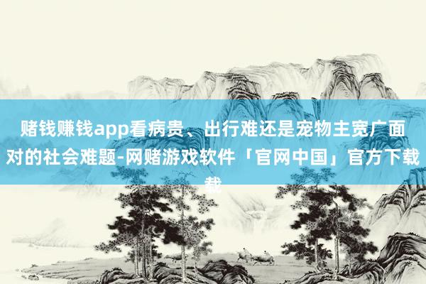 赌钱赚钱app看病贵、出行难还是宠物主宽广面对的社会难题-网赌游戏软件「官网中国」官方下载