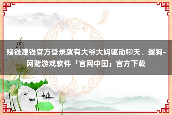 赌钱赚钱官方登录就有大爷大妈驱动聊天、遛狗-网赌游戏软件「官网中国」官方下载